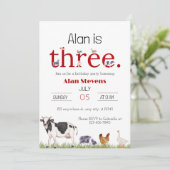 Down on the Boerderij: 3rd Birthday Bash Invitatio Kaart (Staand voorkant)