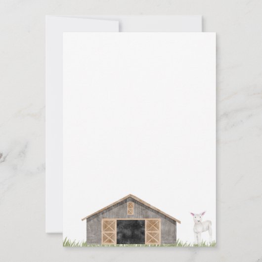 Down on the Boerderij: 3rd Birthday Bash Invitatio Kaart (Achterkant)