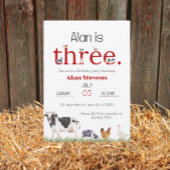 Down on the Boerderij: 3rd Birthday Bash Invitatio Kaart
