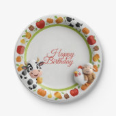 Down op het Boerderij Verjaardag Party Paper Bord (Voorkant)
