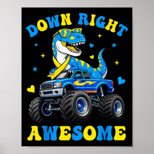 Down Rechten Geweldige Dino Wereld Down Syndroom D Poster