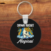 Down Right Magical Unicorn Down Syndroom Bewustzij Sleutelhanger (Voorkant)