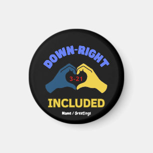 Down-Right Opgenomen Wereld Downsyndroom Dag Bewus Magneet