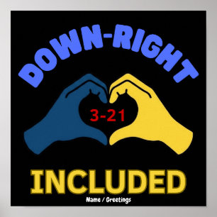 Down-Right Opgenomen Wereld Downsyndroom Dag Bewus Poster