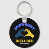 Down-Right Opgenomen Wereld Downsyndroom Dag Bewus Sleutelhanger (Voorkant)