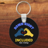 Down-Right Opgenomen Wereld Downsyndroom Dag Bewus Sleutelhanger (Voorkant)