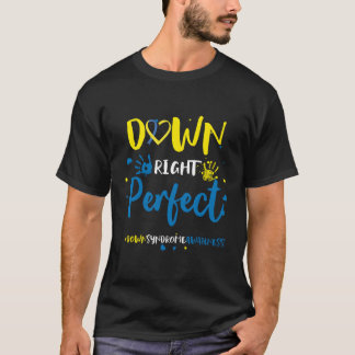 Down Right Perfect Down Syndrome Awareness Lint T-shirt