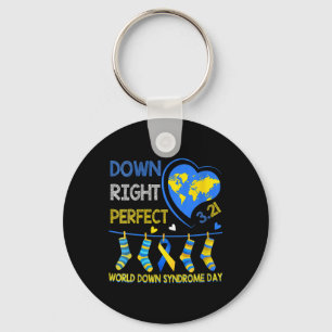 Down Right Perfect - Wereld Downsyndroom Dag Sleutelhanger