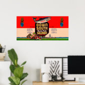 Down South Brand Salmon Label - Seattle, WA Poster (Thuiskantoor)