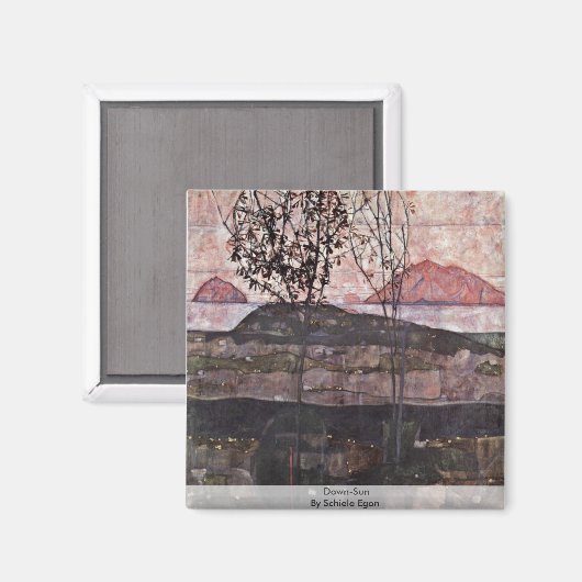 Down-Sun van Schiele Egon Magneet (Voorkant / Achterkant)