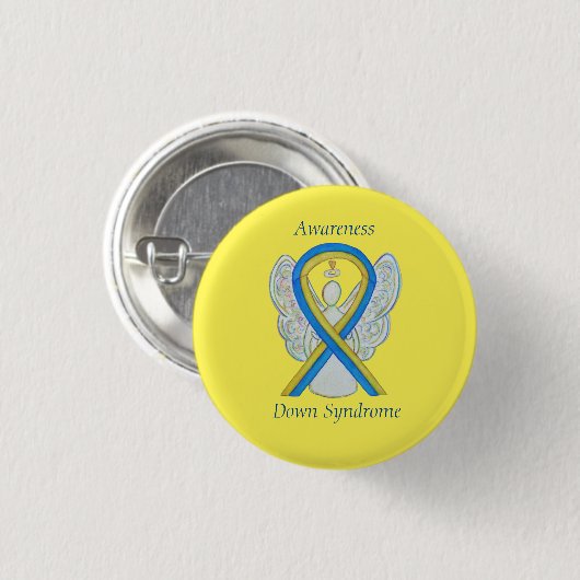 Down Syndrome Angel Awareness Ribbon Button Pin (Voorkant /achterkant)