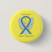 Down Syndrome Angel Awareness Ribbon Button Pin (Voorkant)