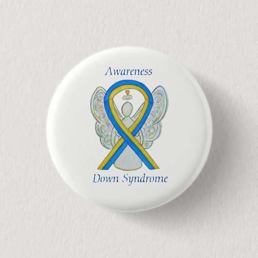Down Syndrome Angel Awareness Ribbon Button Pins (Voorkant)