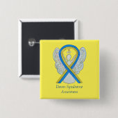 Down Syndrome Angel Awareness Ribbon Pin Button (Voorkant /achterkant)