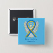 Down Syndrome Angel Awareness Ribbon Pin Buttonnen Vierkante Button 5,1 Cm (Voorkant /achterkant)