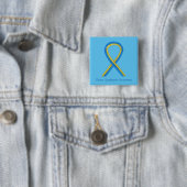 Down Syndrome Art Awareness Ribbon Pin Button (In situ)