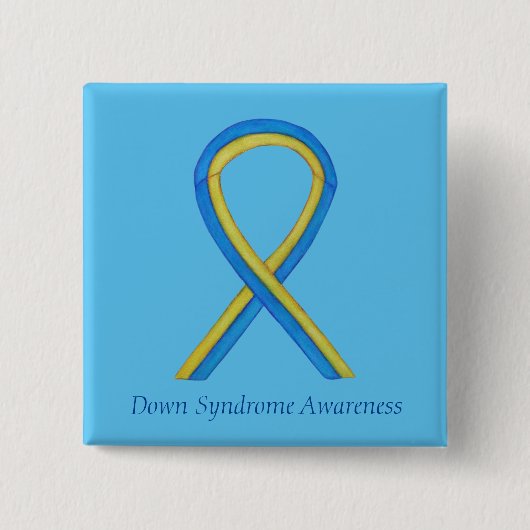 Down Syndrome Art Awareness Ribbon Pin Button (Voorkant)