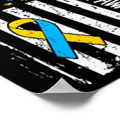Down Syndrome Awareness American Flag T21 Down Syn Poster (Hoek)