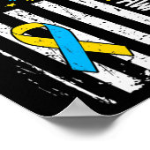 Down Syndrome Awareness American Flag T21 Down Syn Poster (Hoek)