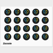Down Syndrome Awareness Arrows Trisomy 21 T21 Mann Ronde Sticker (Vel)