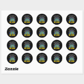 - Down Syndrome Awareness blauw geel lint Ronde Sticker (Vel)