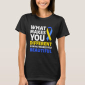Down Syndrome Awareness Blue and Yellow ribbon T-shirt (Voorkant)