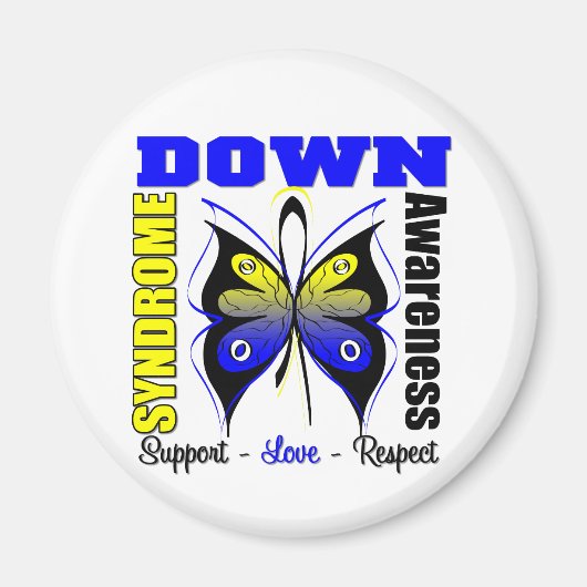 Down Syndrome Awareness Butterfly Magneet (Voorkant)