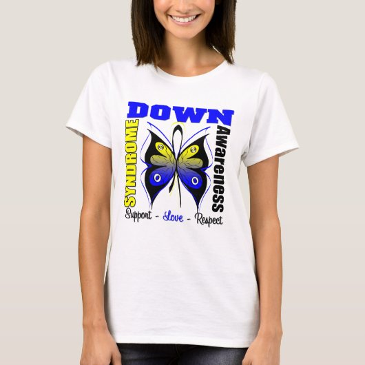 Down Syndrome Awareness Butterfly T-shirt (Voorkant)