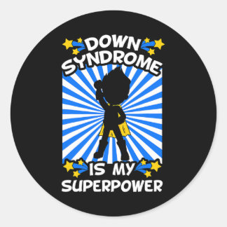 Down Syndrome Awareness Chromosoom Superpower Gift Ronde Sticker