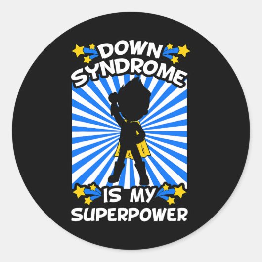 Down Syndrome Awareness Chromosoom Superpower Gift Ronde Sticker (Voorkant)