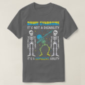 Down Syndrome Awareness Dabbing Skeleton Blue Yell T-shirt (Design voorkant)