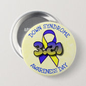 Down Syndrome Awareness Day 3.21 Ribbon Button (Voorkant /achterkant)