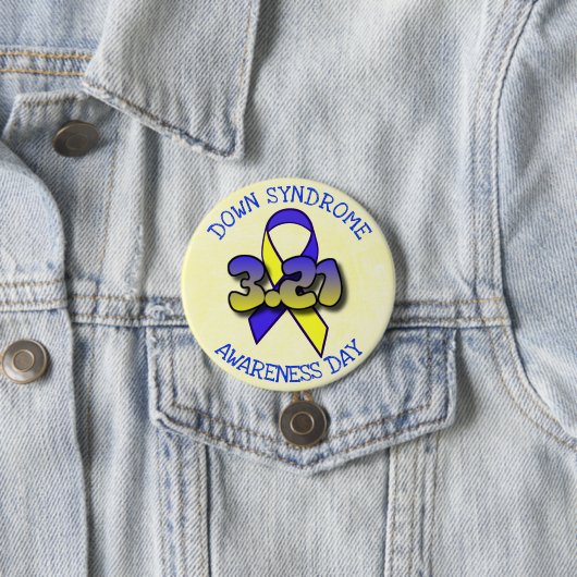 Down Syndrome Awareness Day 3.21 Ribbon Button (In situ)