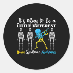 Down Syndrome Awareness Day Dabbing Kind Skelet Ronde Sticker