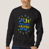 Down Syndrome Awareness Day Little Extra Blue Yell Trui (Voorkant)