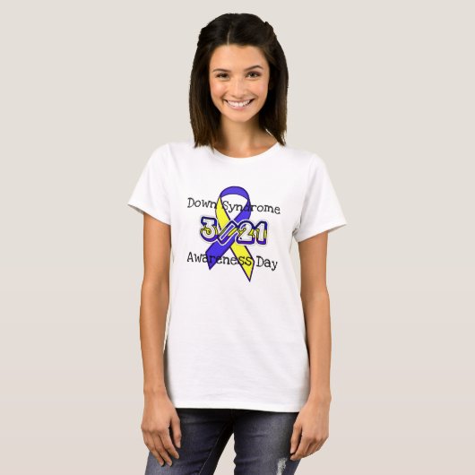Down Syndrome Awareness Day Ribbon 3/21 Shirt (Voorkant volledig)