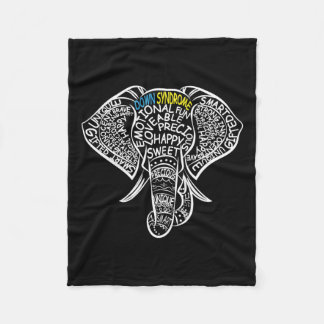 Down Syndrome Awareness Elephant Fleece Deken