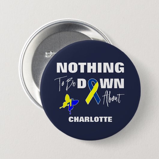 Down Syndrome Awareness Fun Personalized Ronde Button 7,6 Cm (Voorkant /achterkant)