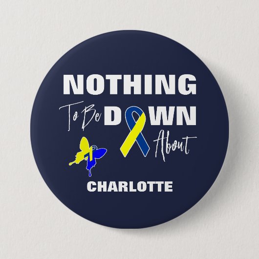 Down Syndrome Awareness Fun Personalized Ronde Button 7,6 Cm (Voorkant)