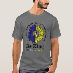 Down Syndrome Awareness Gift Women Ribbon Sunflowe T-shirt
