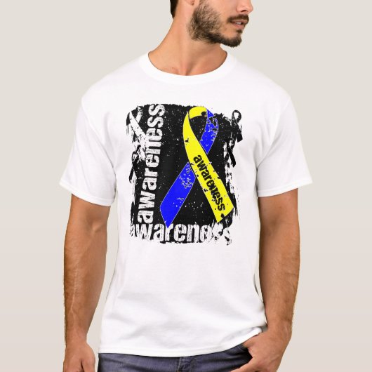 Down Syndrome Awareness Grunge Ribbon T-shirt (Voorkant)