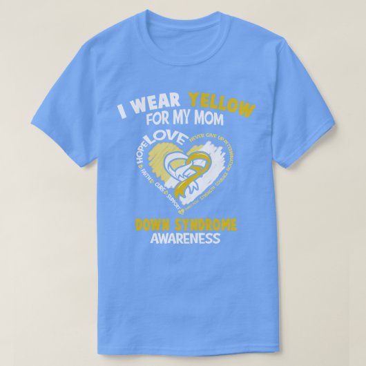 Down Syndrome Awareness Ik Draag geel voor mijn mo T-shirt (Design voorkant)