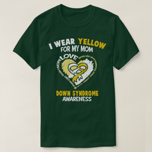 Down Syndrome Awareness Ik Draag geel voor mijn mo T-shirt (Design voorkant)