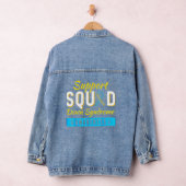 Down Syndrome Awareness Month Ribbon Support Squad Denim Jacket (Hangar)