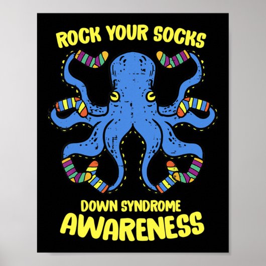 Down Syndrome Awareness Octopus Rock Your Socket M Poster (Voorkant)