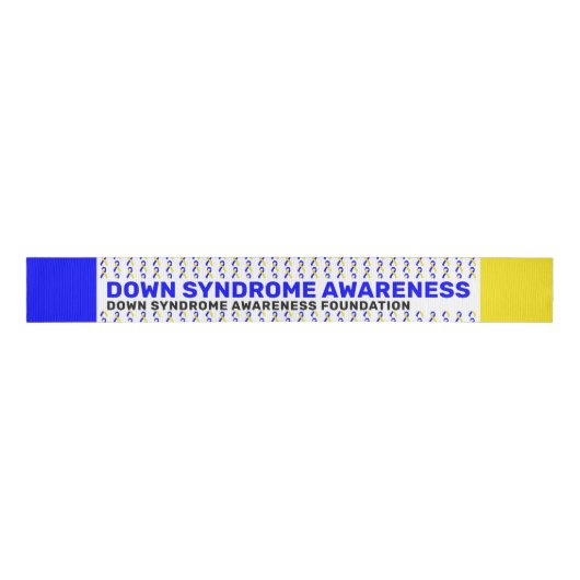 Down Syndrome Awareness Pattern Ribbon Grosgrain Lint (Voorkant)