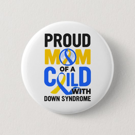 Down Syndrome Awareness Proud Mam Ronde Button 5,7 Cm (Voorkant)