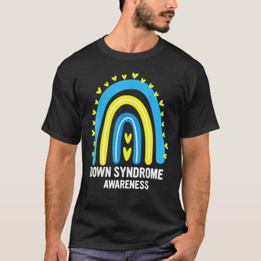 Down Syndrome Awareness Rainbow T21 T-shirt (Voorkant)