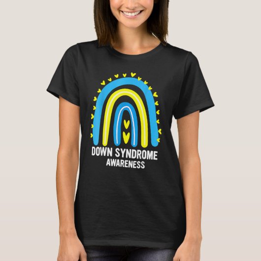 Down Syndrome Awareness Rainbow T21 T-shirt (Voorkant)