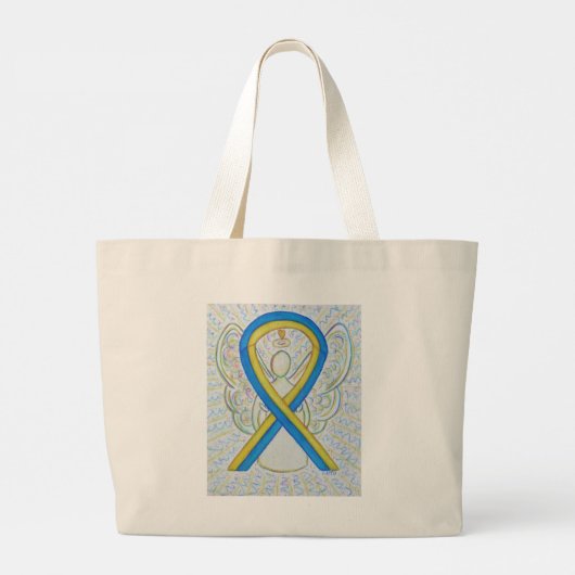 Down Syndrome Awareness Ribbon Art Canvas tas (Achterkant)